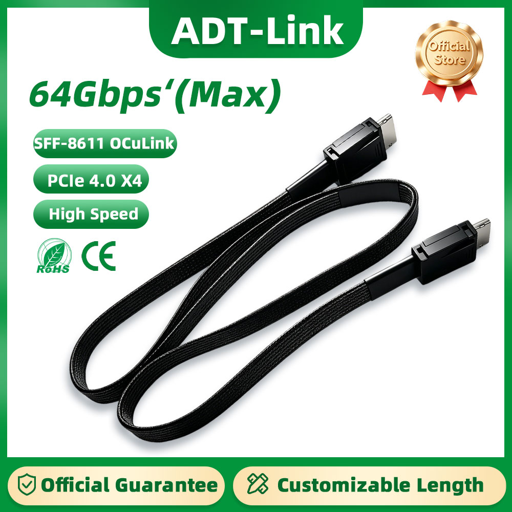 External Gpu Dock Pcie 4.0 Oculink - Câble d'extension ADT-Link 64 Go mâle-mâle