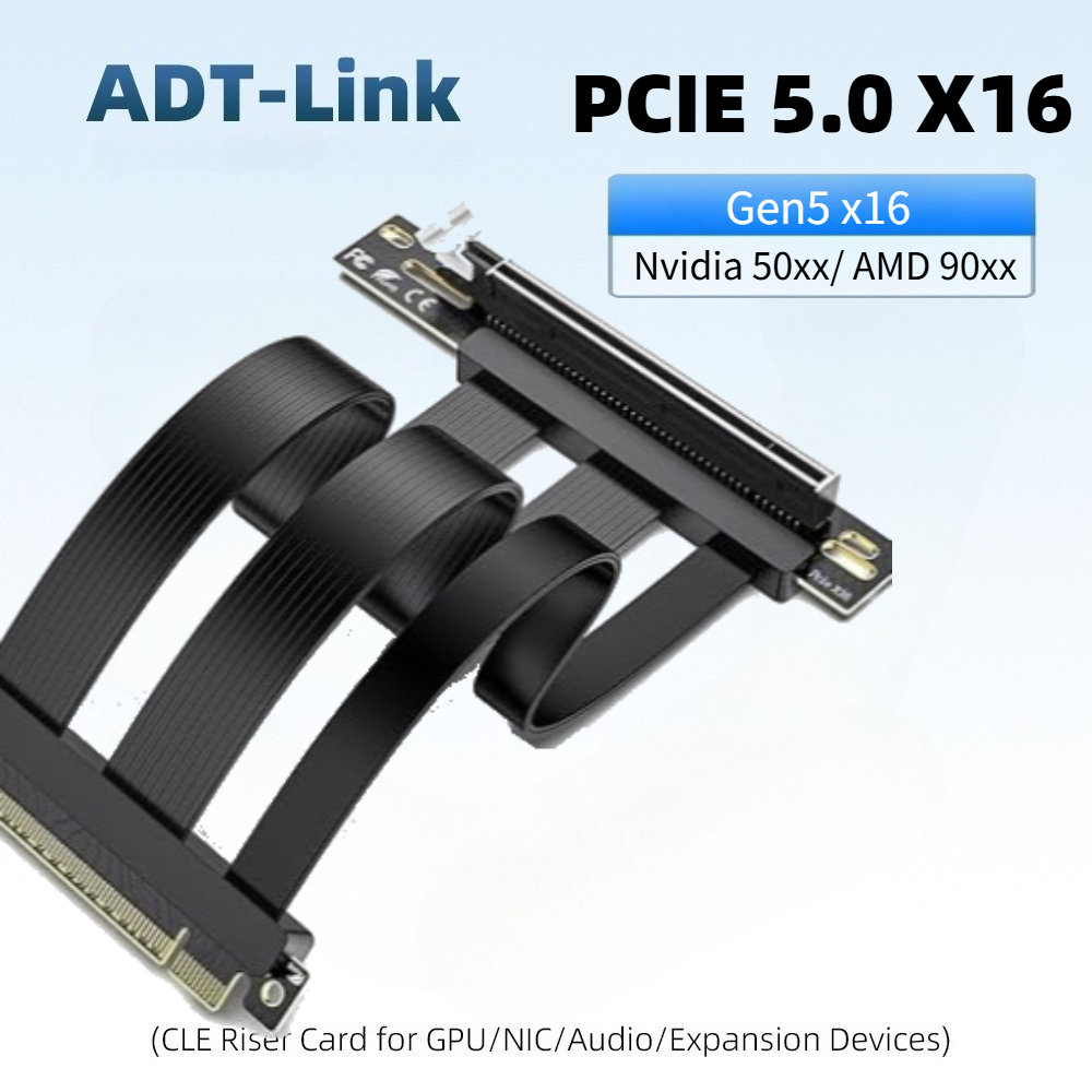 Pcie 4.0 X16 Riser Cable 90 Degree - Câble Riser PCIe 5.0 x16, idéal
