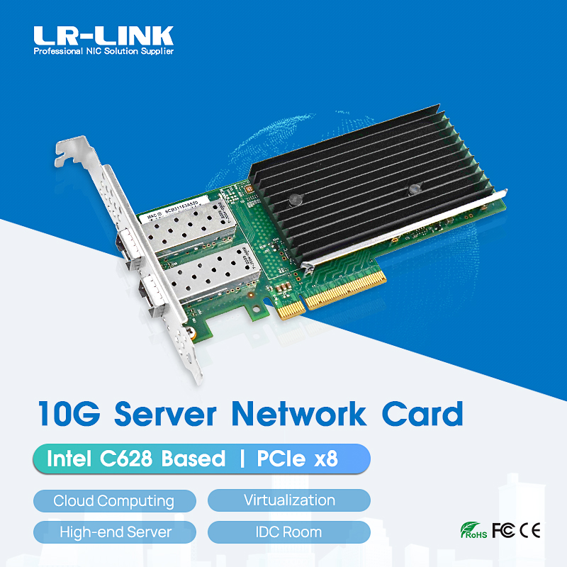 10Gb Sfp+ Pcie Network Card Dual Port - LR-LINK 1010PF-2wrechargeable + PCIe x8 touristo-port